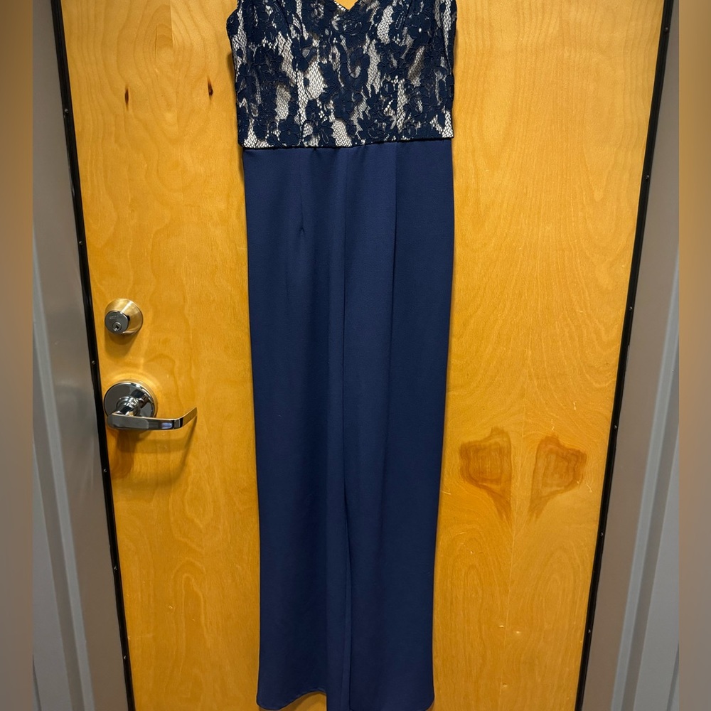 EUC Mi Ami Navy Jumpsuit with Lace Bodice EUC